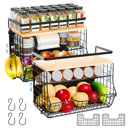 Magnetic Shelf for Fridge with Wood Lid, Fruit Potato - Image 2