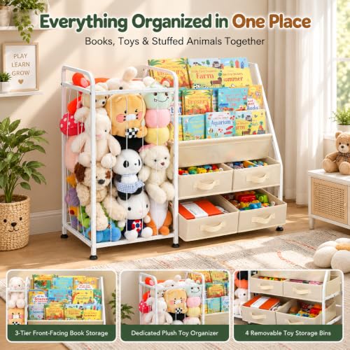 Book Shelf for Kids Rooms, 3-in-1 Kids Bookcase | Home Organization - Image 4