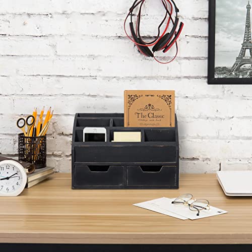 Farmhouse Gray Black Mail Organizer Countertop with Drawers - Image 6