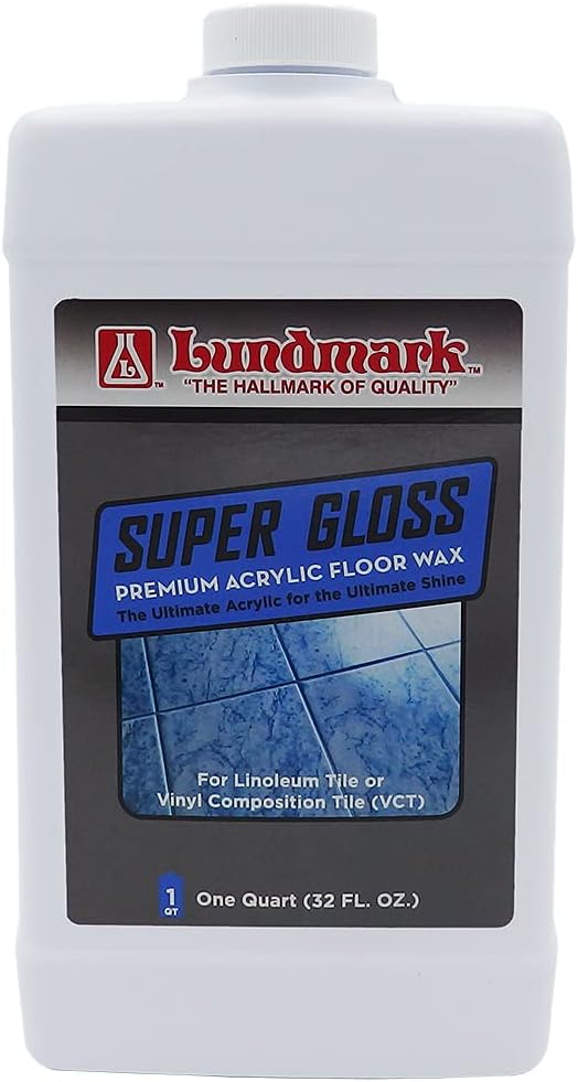 Lundmark Super Gloss Acrylic, Extra Heavy-Duty Hard Finish Floor Wax, 32-Ounce, 3202F32-6, Clear, (LUN-3202F32-6)