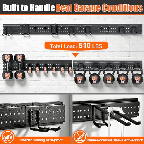 Garage Tool Organizer Wall Mount 66 inches with 13 | Home Organization - Image 6