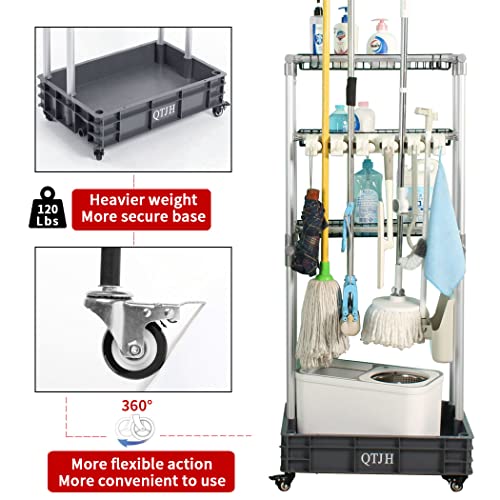 Storage Shelf Broom mop Holder Hold Your Cleaning Supplies - Image 6