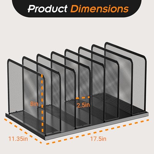 Kuntine.B 7-Section Upright Desk File Organizer Black 1 Pack - Image 3