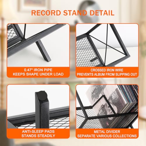 Vinyl Record Storage Holder - 80-100 LP Vinyl Organizer - Image 8