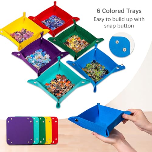 Becko US 1000 Piece Foldable Puzzle Board with 6 Sorting Trays & - Image 6