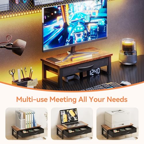 Computer Monitor Stand Riser with Drawer, 2-Tier Des | Storage & Organ - Image 6