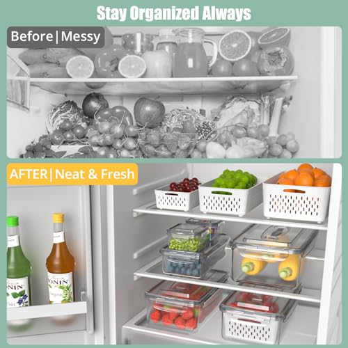 Anysig 5 Pack Fridge Fruit Storage Containers with Colander & - Image 4