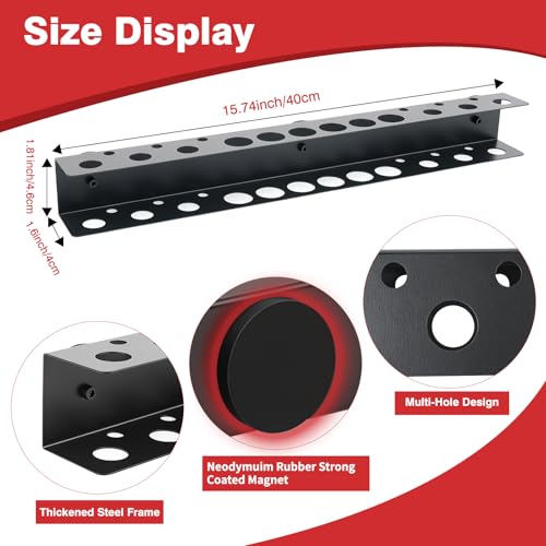 Heavy Duty Magnetic Metal Tool Holder - 18 Holes | Garage Storage - Image 3