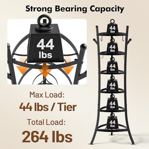 Housolution 6 Tier Cast Iron Pot Organizer Pan Rack Cookware - Image 4