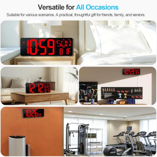 WiFi Sync 17.2" Large Digital Wall Clock, APP & Remote Control - Image 8