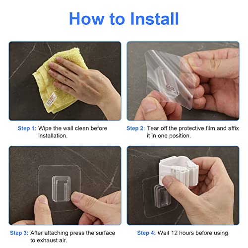 8PCS Broom Holder Wall Mount, Self Adhesive No Drilling Anti-Slip - Image 7