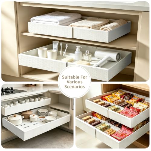 Pull Out Cabinet Organizer, Extendable Width 12.6-20.5 in，White：2 - Image 7