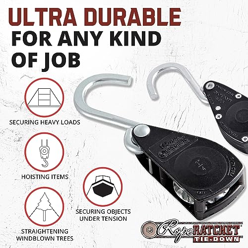 Rope Ratchet Pulley Hanger Bundle, 3/8 in and 1/4 in - No - Image 6