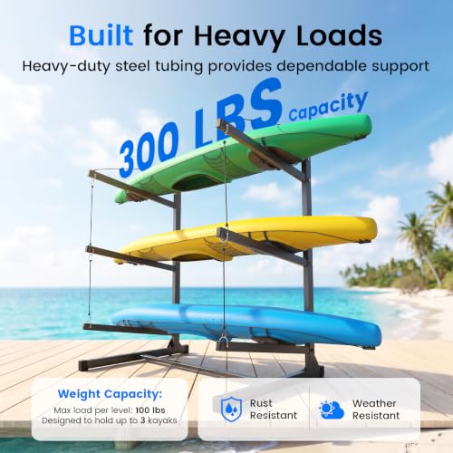 Kayak Storage Rack, 2/3/4 Level Kayak Rack for Garage - Image 4