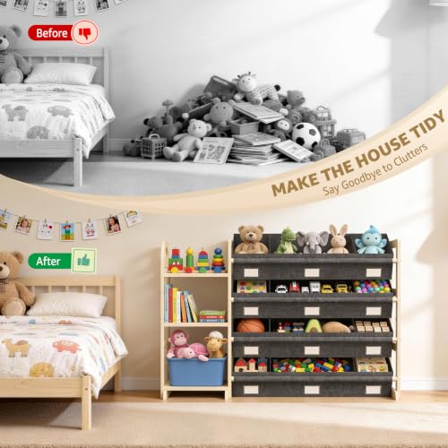Toy Storage Organizer with 3 Shelves and 12 Bins | Home Organization - Image 5