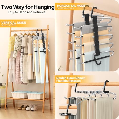 Pants Hangers Space Saving - 2 Pack Closet Organizer and Storage - Image 4