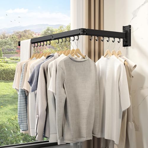 Wall Mounted Tri-Fold Clothes Drying Rack, Heavy Duty - Image 4