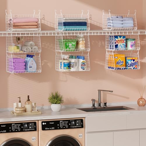 3-Tier Hanging Laundry Basket Organizer：Foldable Wire Shelf - Image 2