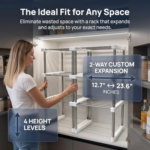 BLULEE Expandable Standing Shelf Unit, Adjustable Storage - Image 4