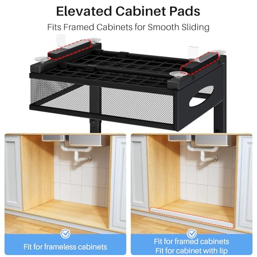 Under Sink Organizer, 2 Pack 2 Tier Pull Out Under Cabinet - Image 4