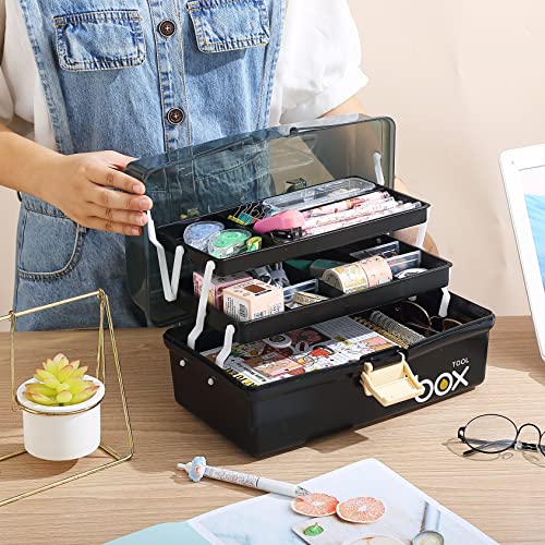 Kinsorcai 12'' Three-Layer Clear Plastic Storage Box/Tool - Image 5
