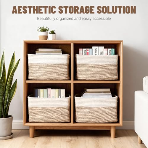 5 Pack Woven Storage Baskets, Decorative Storage Bin | Home Organizati - Image 3