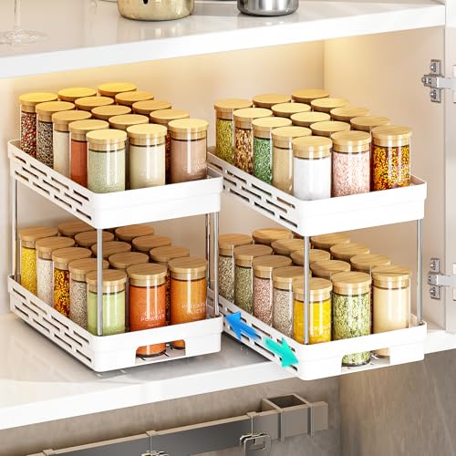 Pull Out Spice Rack Organizer for Cabinet, 2 Pack Widen Slide Out - Image 2