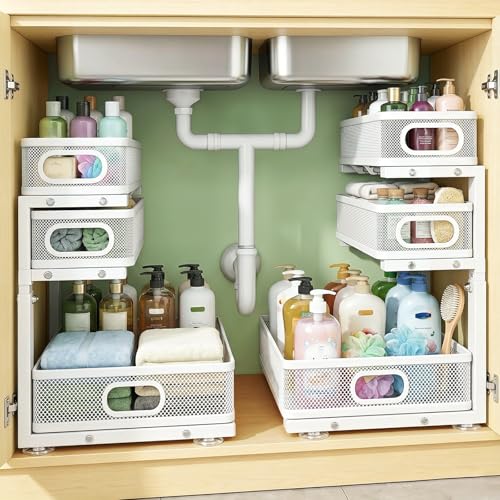 Under Sink Organizer, 2-Pack 3-tier Under Sink Storage - Image 2