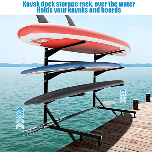 Black Adjustable Kayak Dock Storage Rack - Heavy-Duty - Image 4