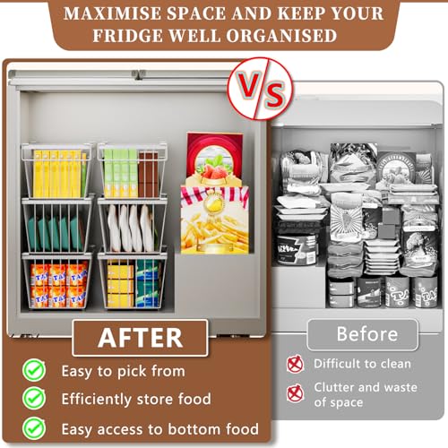 Enhanced Leak-Proof Bottom, Small Freezer Organizer Bins - Image 6