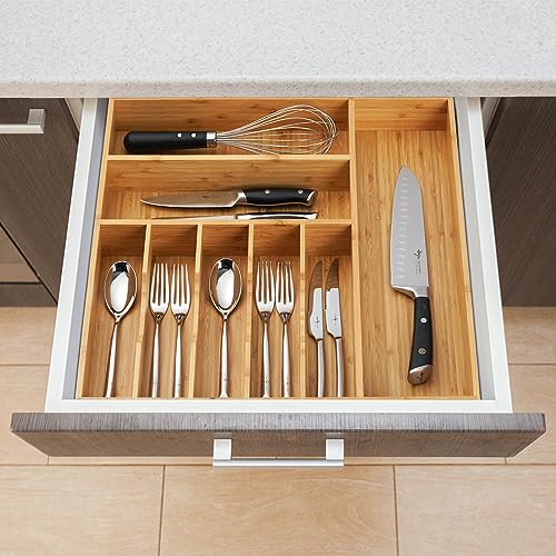 Umilife Large Kitchen Drawer Organizer, 19"x20" Silverware - Image 7
