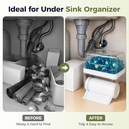 Trash Bag Dispenser & Dishwasher Pod Holder, 3-in-1 Trash - Image 6