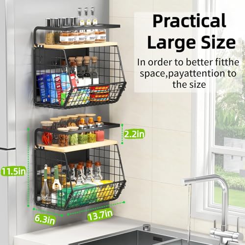 Magnetic Shelf for Fridge with Bamboo Lid,Fruit Vegetable - Image 4