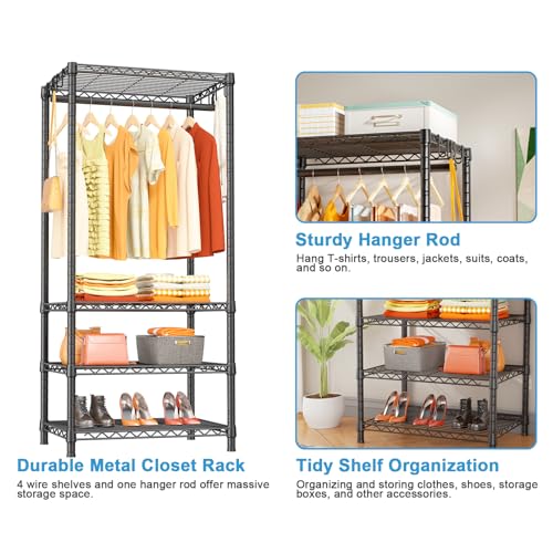 H4 Mini Portable Closet, 4 Tiers Freestanding Clothing - Image 6