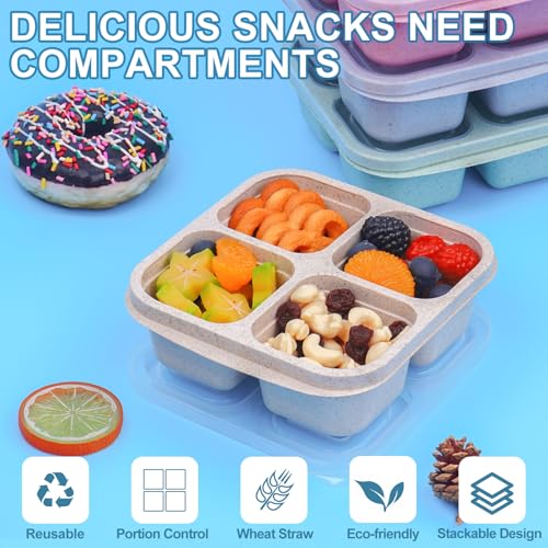 4 Pack Snack Containers, Reusable Bento Snack Box - Image 5