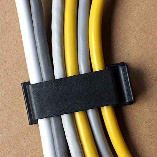 SOULWIT 50Pcs Self Adhesive Cable Management Clips - Black - Image 3