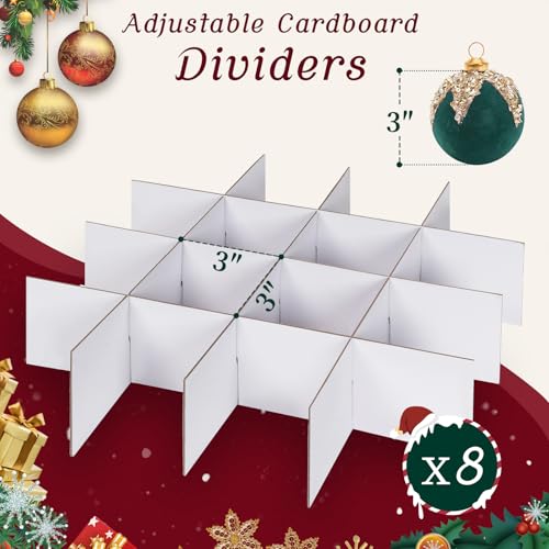 Christmas Ornament Storage Box with Adjustable Dividers - Image 4