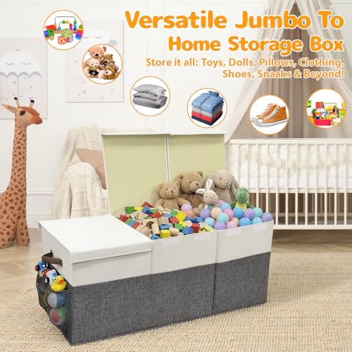 Extra Large 150L Toy Box with Lids, Collapsible Toy Chest Storage - Image 4