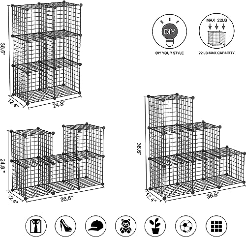 C&AHOME Wire Cube Storage, 6 - Cube Organizer Metal C Grids - Image 4