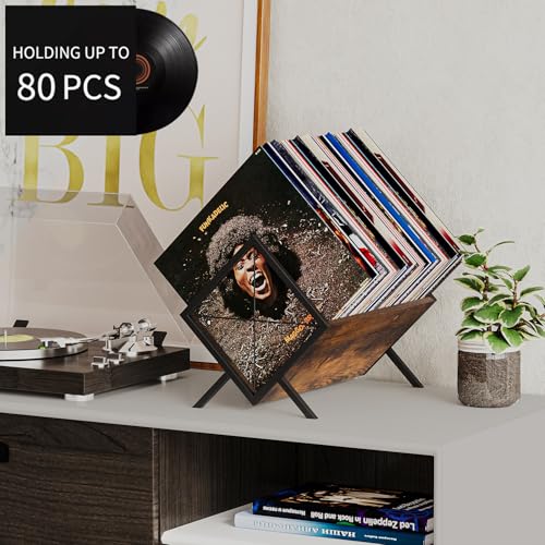 Vinyl Record Holder, 80-100 LP Vinyl Record Storage Rack - Image 5