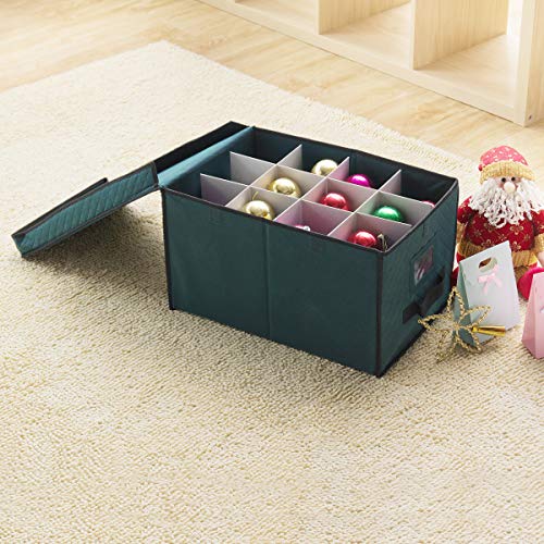 Ornament Storage Box-Green Holiday Organizer Cube- 24 - Image 3