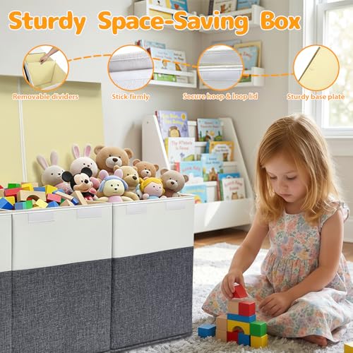 Extra Large 150L Toy Box with Lids, Collapsible Toy Chest Storage - Image 5