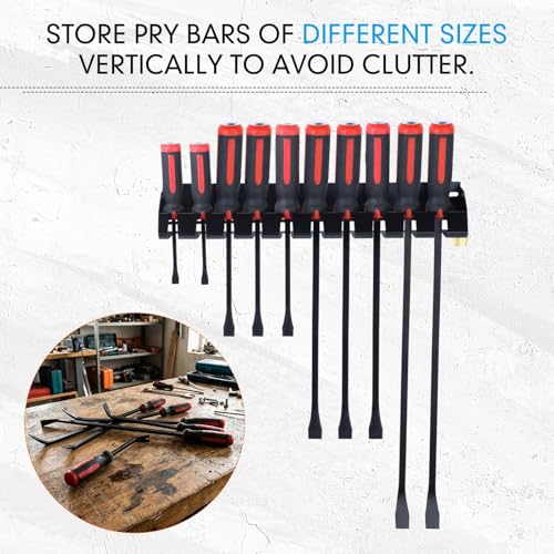 Pry Bar Holder Lockable Pry Bar Rack Wall Mount Storage - Image 6