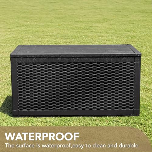 Devoko 100 Gallon Waterproof Deck Box, Resin Large Outdoor - Image 6