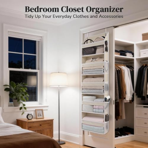5 Tiers Over Door Organizer with 10 Mesh Side Pockets, 44 lbs - Image 6