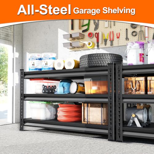 Metal Garage Shelving Units - 40" W x 16" D x 36" H Black - Image 4