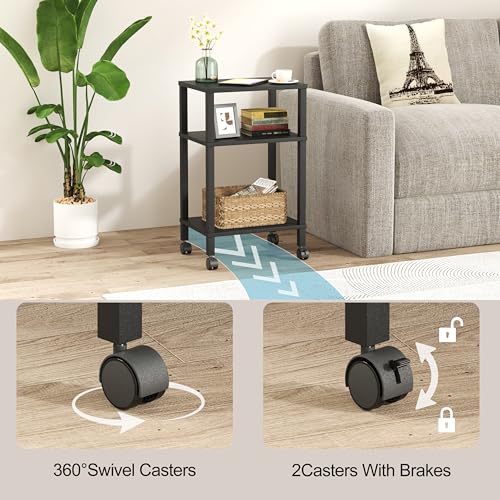 3-Tier Printer Stand with Storage, Mobile Printer Cart - Image 6