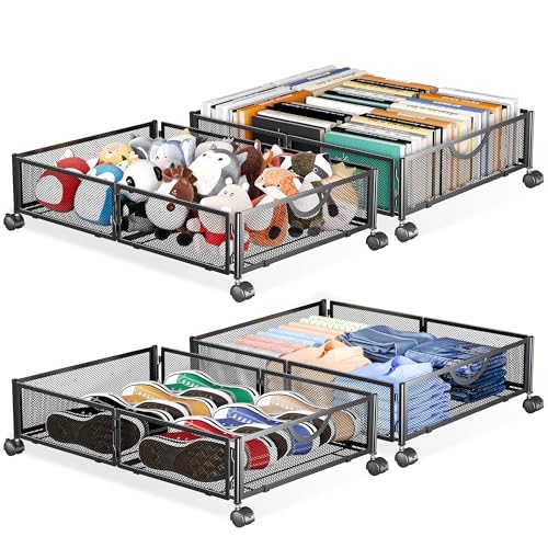 Yecaye Under Bed Storage with Wheels, 4 Pack Under Bed - Image 2