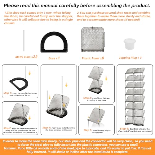 SMILHELTD Vertical Shoe Rack 8 Tiers Narrow Clear Sneaker - Image 7