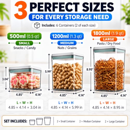 Airtight Food Storage Containers with Lids – 6 Pack - Image 3
